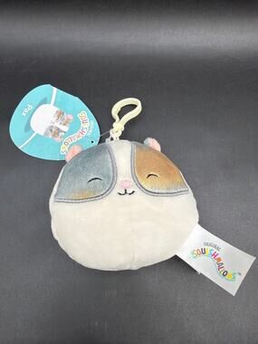 Squishmallows Pax Hamster 3.5 Inch Clip On Plush NWT Gray Brown Kellytoy 2022